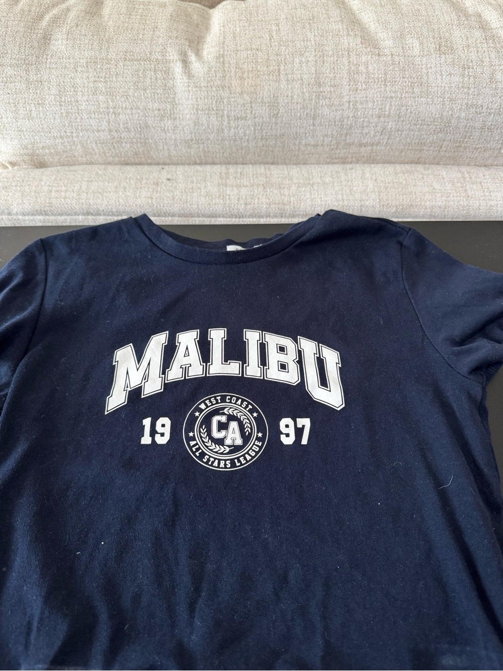 Garage Navy Malibu Graphic Tee with White Logo